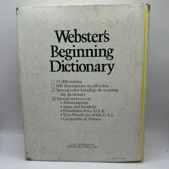 Websters Beginning Dictionary Hardcover Color Illustrations 1980 Edition - Picture 2 of 5